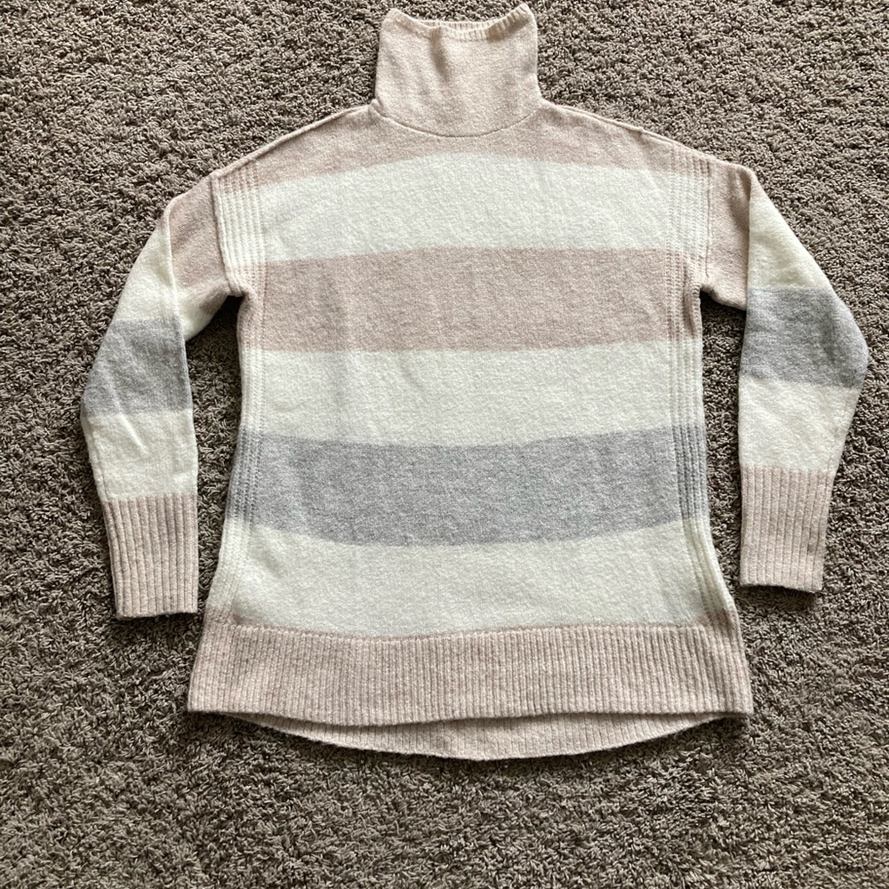 Gap Women Long Sleeve Striped Turtleneck Sweater